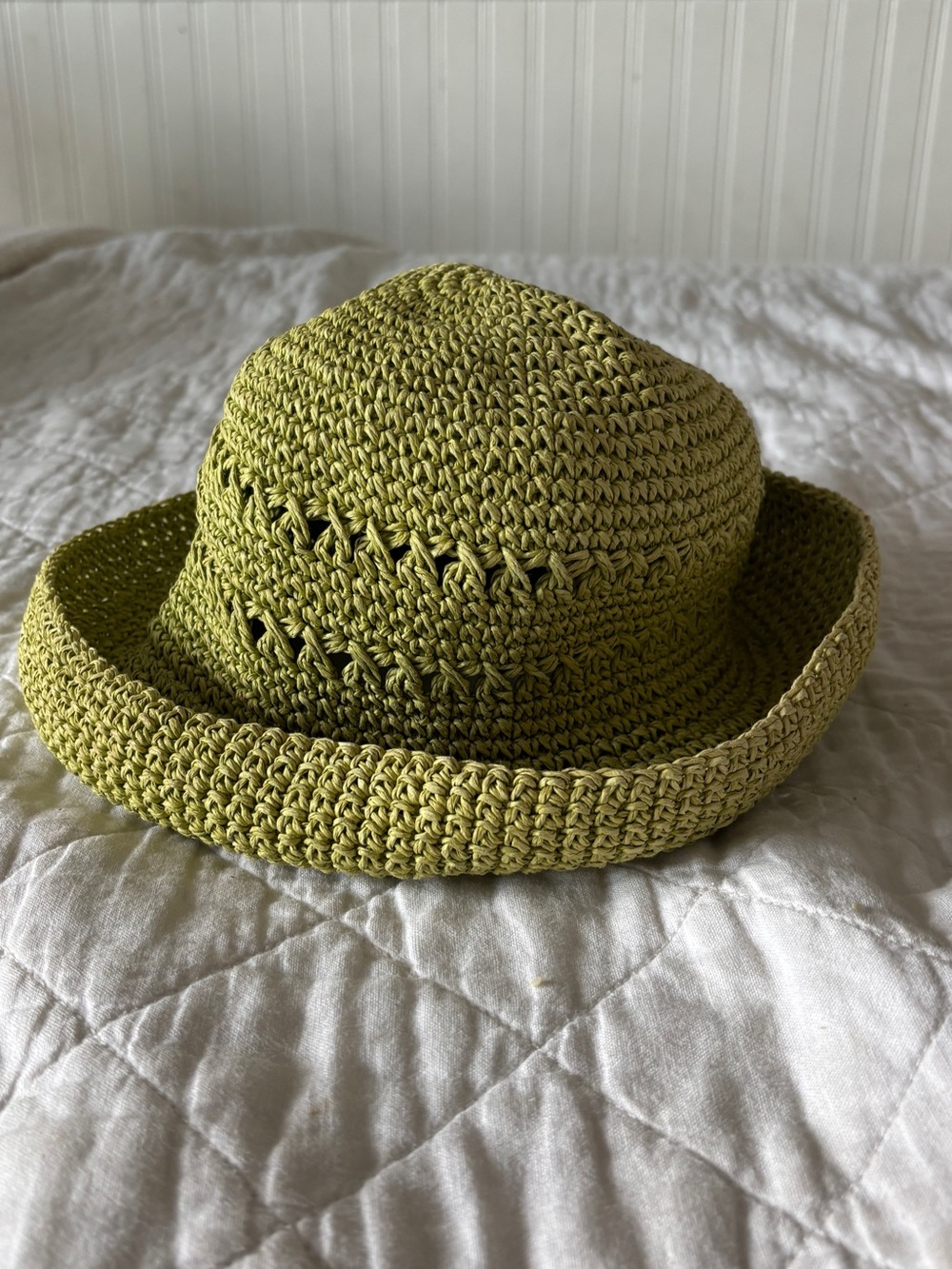 August Hats Olive Green Crocheted Sun Hat